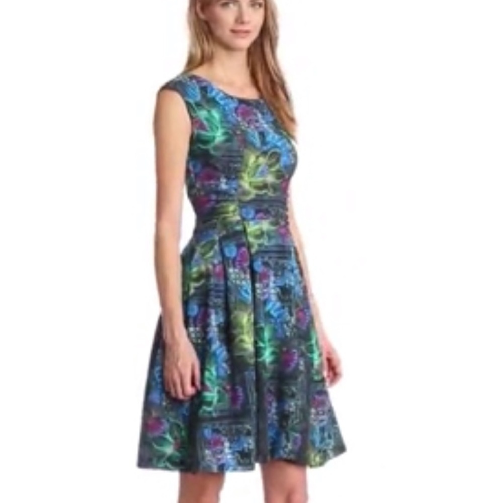 Eva Franco Rebel Jungle Bee Fit & Flare Dress Blue FairyCore Whimsical